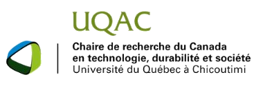 Logo UQAC, Chaire de recherche du Canada en technologie, durabilité et société